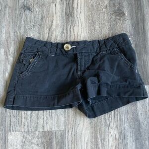 Op Ocean Pacific Juniors Black and Lilac Shorts, size 1